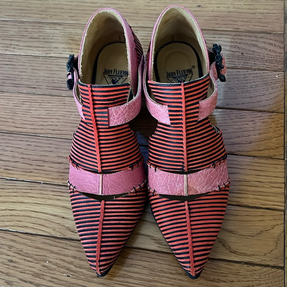 Size 6 Orange-Striped/Pink Fluevog Alisha (best for 5.5)